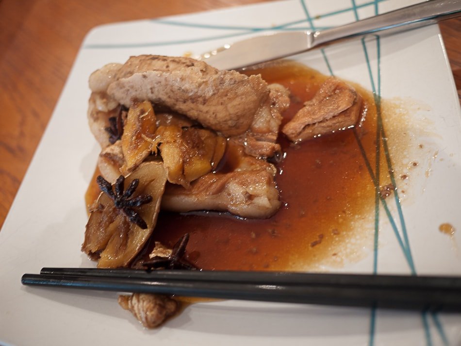 Red cooked pork steak (Hong Shao Pai Gu)